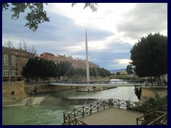 Murcia City Centre South part - Pasarela del Malecón, a modern pedestrian bridge across River Segura, built in 1997.